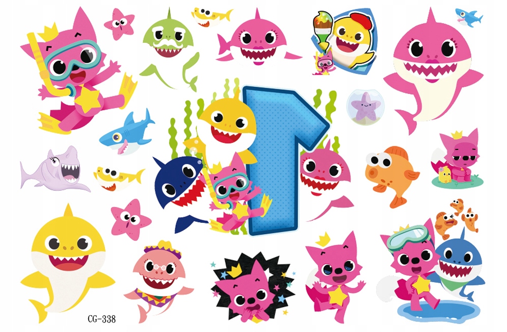 

Tatuaże zmywalne dla dzieci Baby Shark CG338