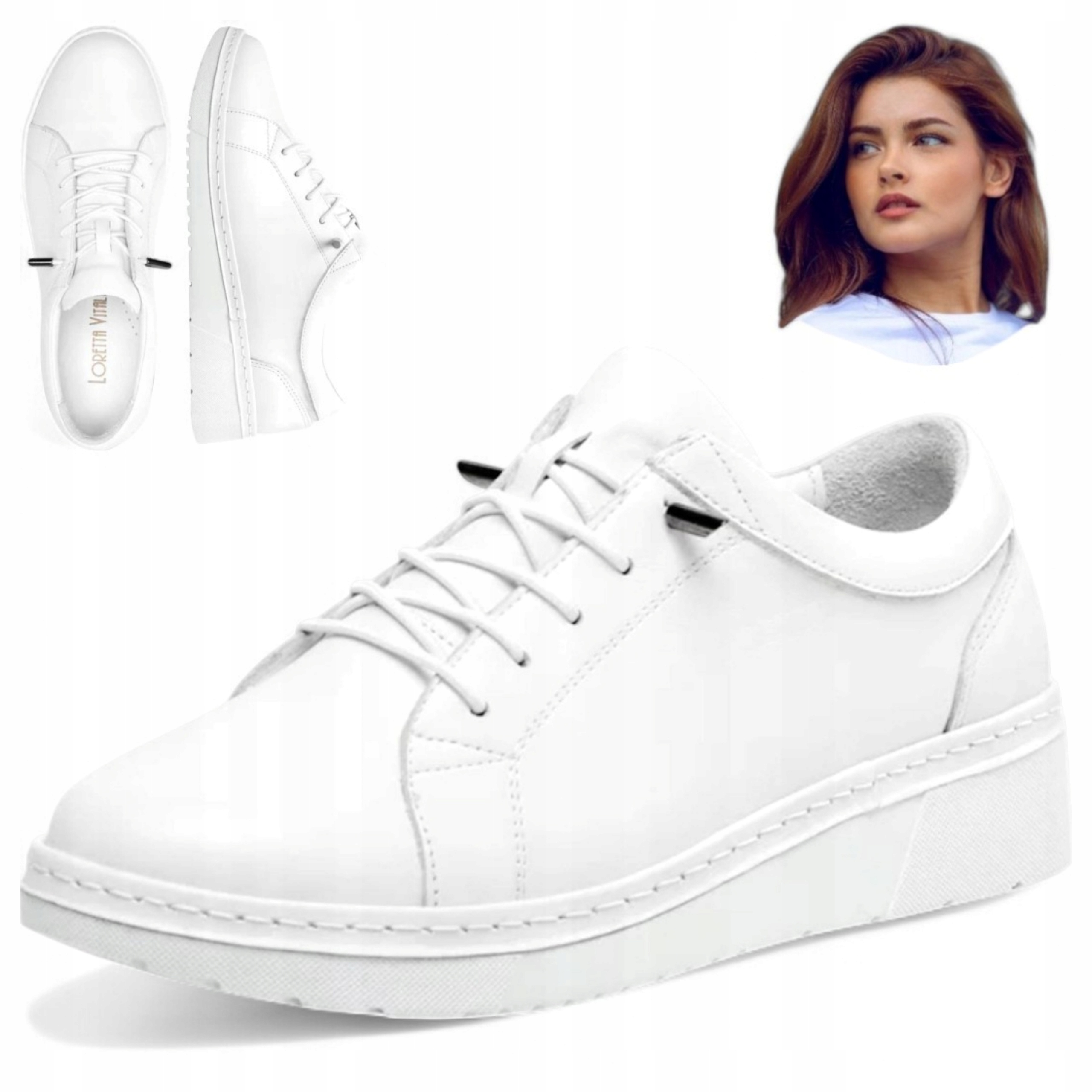 Obuwie damskie Loretta 36 Skóra Naturalna Buty na Platformie Wsuwane Modne