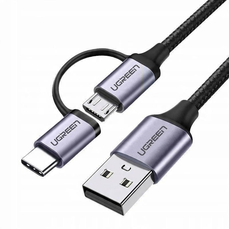 

Ugreen Kabel Usb 2w1 Typ C Micro Usb Qc 3.0 100cm