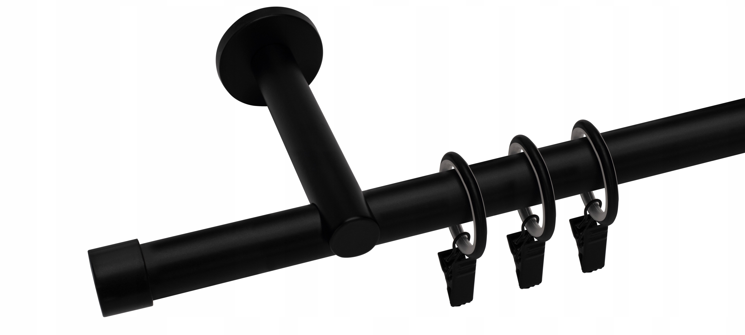 KARNISZ POJEDYNCZY LOFT + CICHE KÓŁKA Z ŻABKAMI KARNISZE 25MM 160 CM