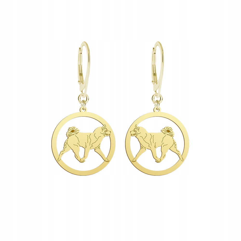 Náušnice Zlaté se psem Akita Inu 925 Dárek Žena Šperky Gravírování Bonus