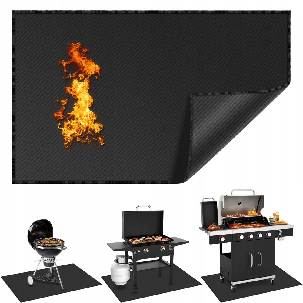 Mata Ochronna Pod Grill Bbq 165x90cm Wodoodporna Podkładka Chroni Podłogę