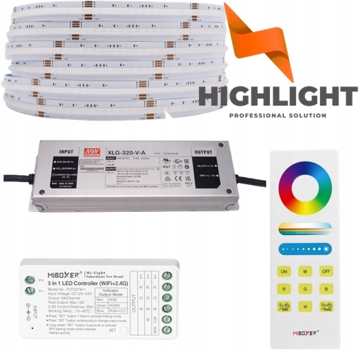 20m Sada Led Cob Rgbw IP65 CRI90 16W 24V Wi-Fi