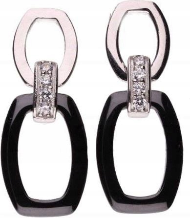 Stříbrné náušnice 925 černé se zirkony 2,94g Unikátní design jako dárek