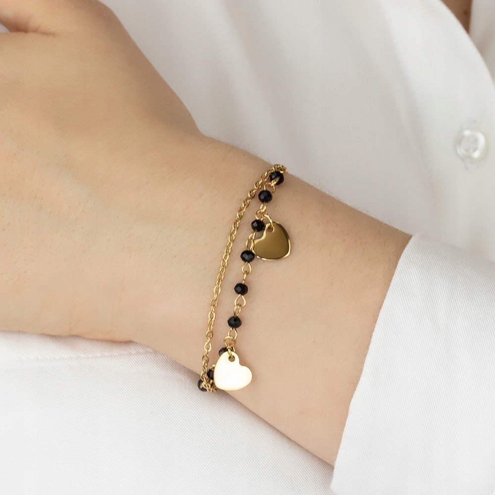 

Bransoletka podwójna Stal Szlachetna Pozłacana