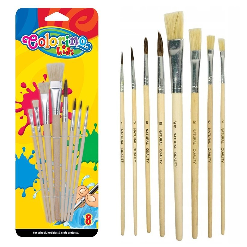 

Pędzelki szkolne pędzle Malarskie 8 szt. Colorino