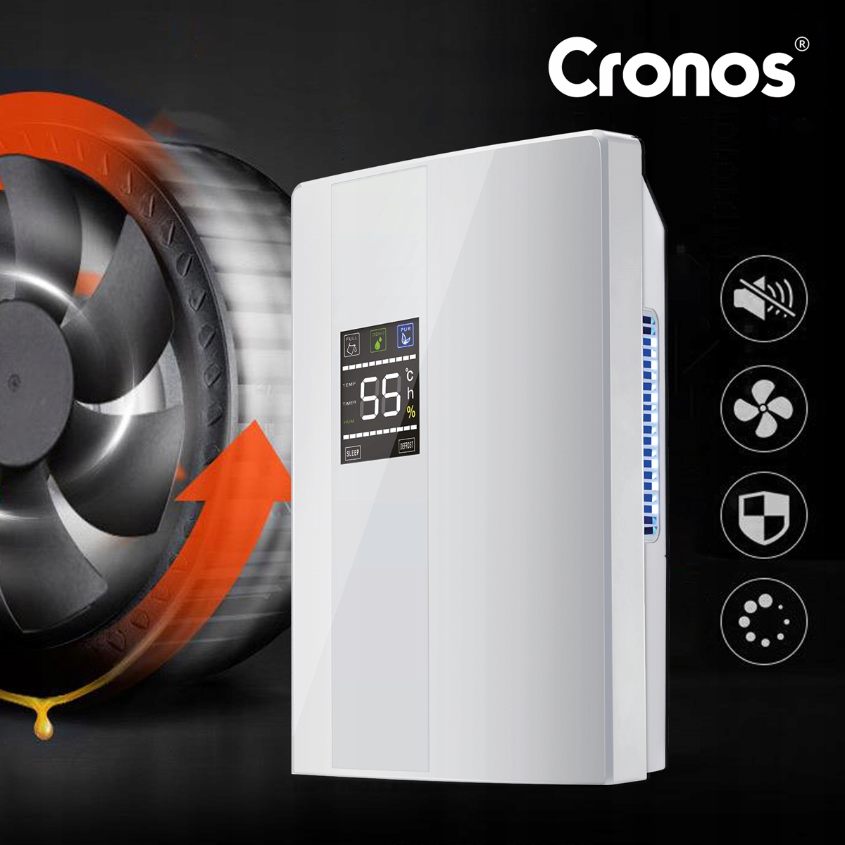 OSUSZACZ POWIETRZA OCZYSZCZACZ POCHŁANIACZ WILGOCI 2L 65W + PILOT TIMER Kolor dominujący biały