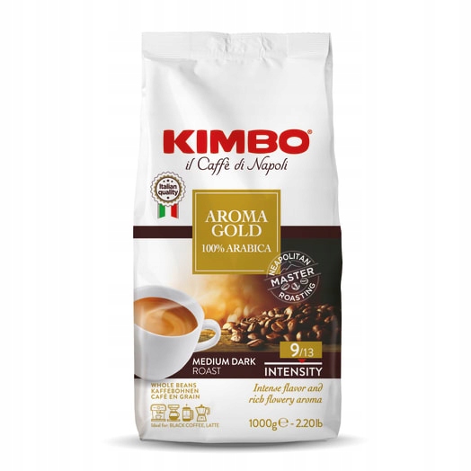 Levně Kimbo Aroma Gold Káva zrnková 100% Arabica