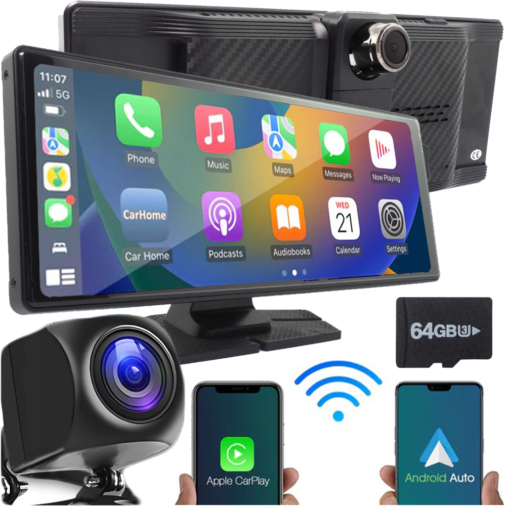 Samochodowa Stacja Multimedialna Radio Rejstrator Android Apple Carplay Dvr