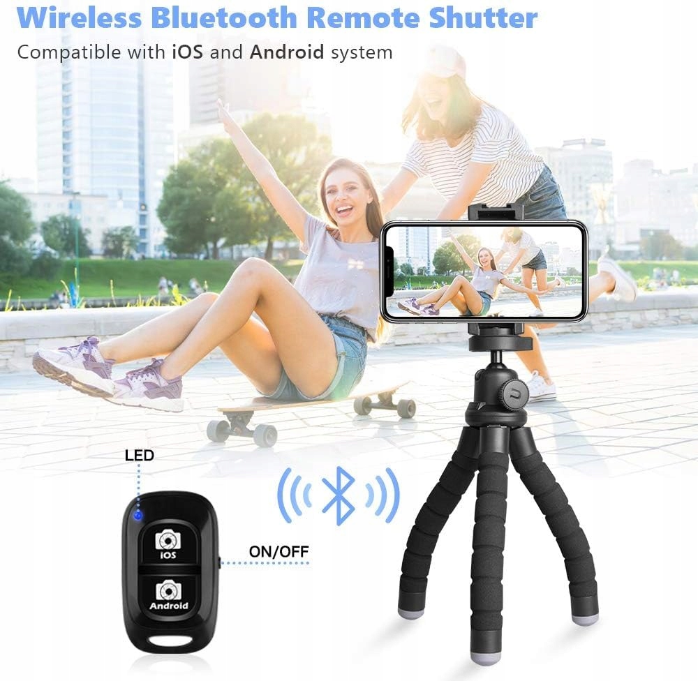 UBEESIZE Statyw Mini Do Smartfona I Kamery Z Pilotem Bezprzewodowym — miniatura 2