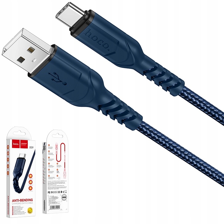 

hoco X59 Kabel Usb Type-C Typ-c Szybki 3A Długi 1M