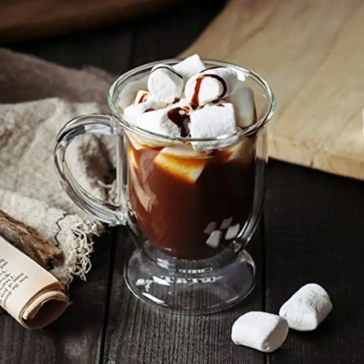 SZKLANKI TERMICZNE KUBKI DO KAWY LATTE HERBATY ZESTAW 2 szt. KAMILLE Materiał wykonania szkło