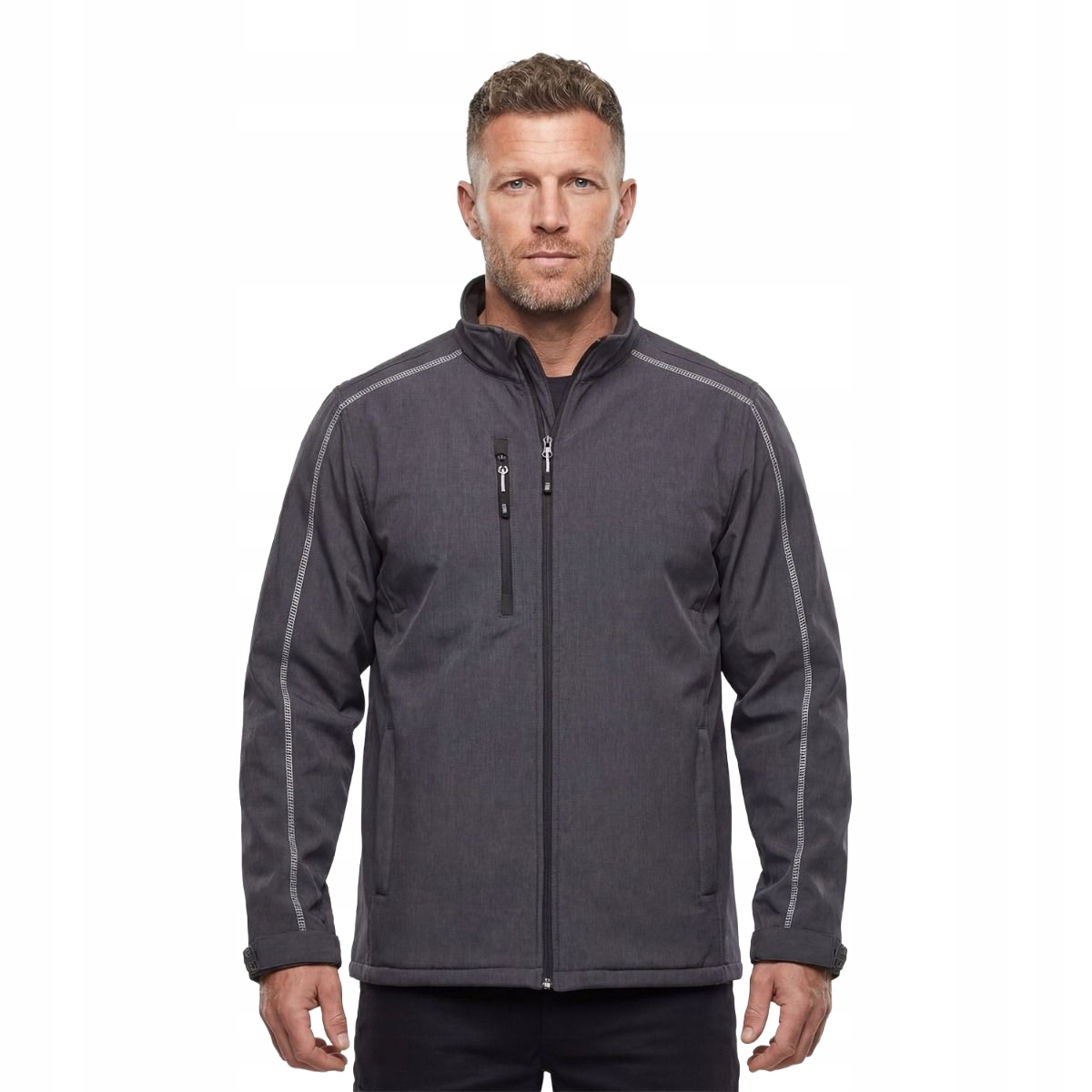 Orn Plus Size Pánská Bomber Bunda Šedá Se Zipem A Kontrastem 3XL 6FA