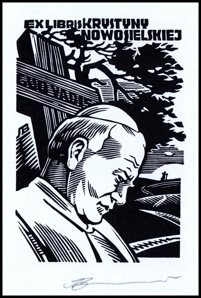 Leonenko Vasyl 2001 Exlibris X3 Jan Paweł II Papież 975
