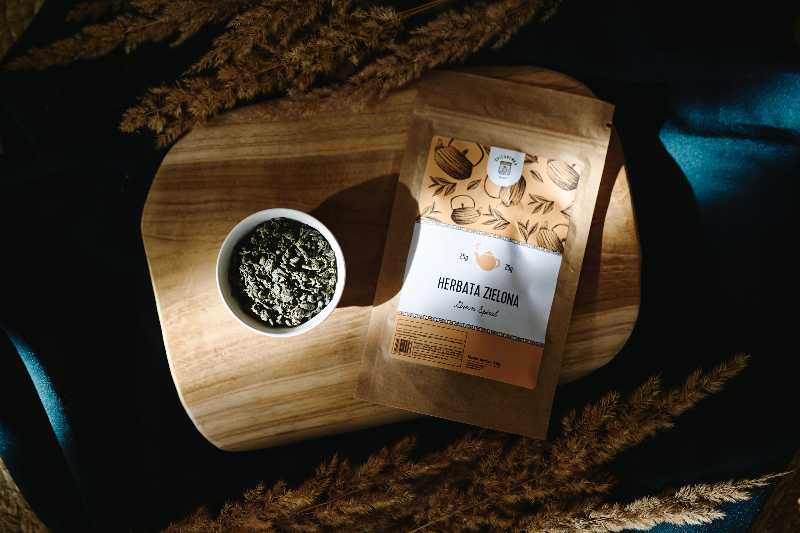 7 x Čaj Zelený Zelený spirálovitý listový nálev Dárek Sypaný Spiżarenka