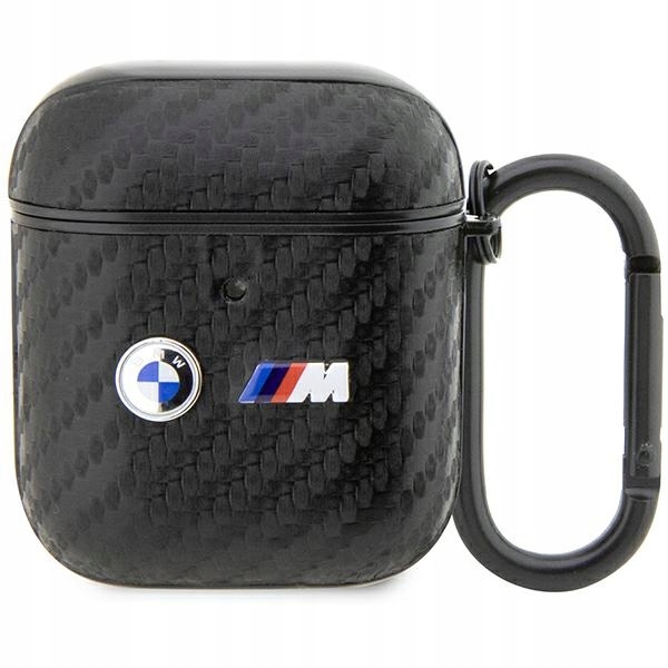 Pokrowiec na AirPods 1/2 Bmw BMA2WMPUCA2 z Logo Carbon Double Metal czarny