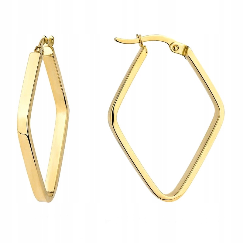 Zlaté Náušnice pr. 585 Geometrické Romby 14k