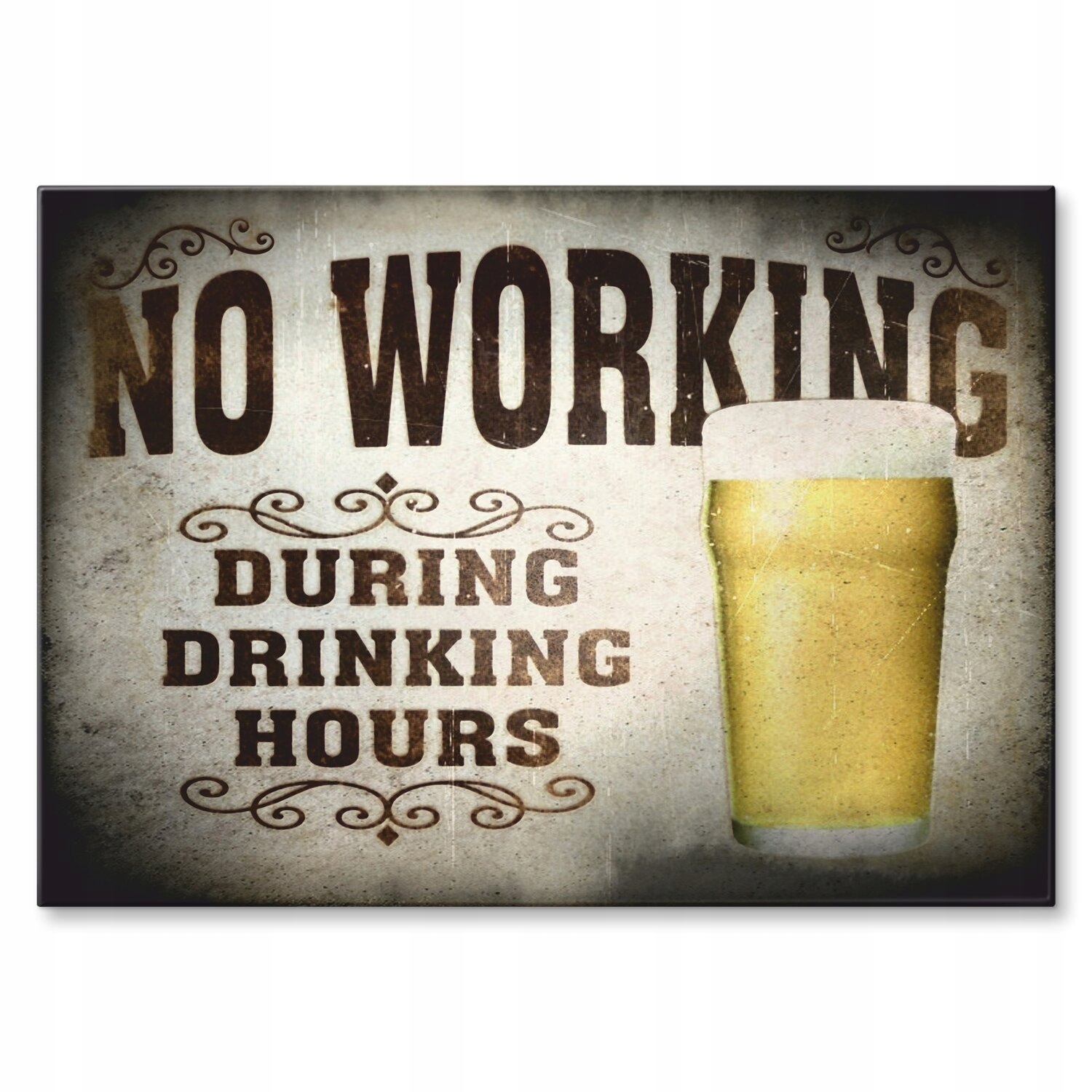 Kovový plakát No working Szyld Plech 42 x 59,4 cm Dárek