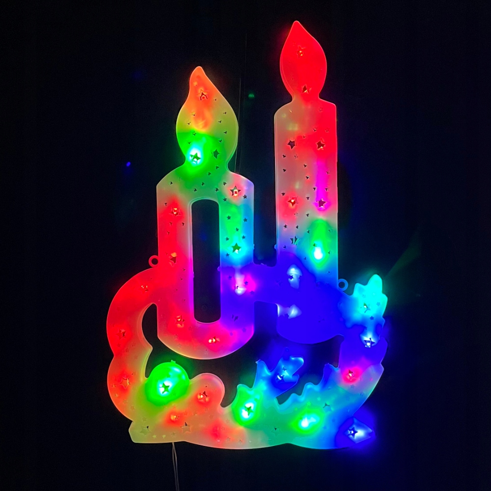 ŚWIECZKI ŚWIECZNIK ŚWIECA LED OZOBA ŚWIĄTECZNA NA OKNO MULTIKOLOR WITRAŻ