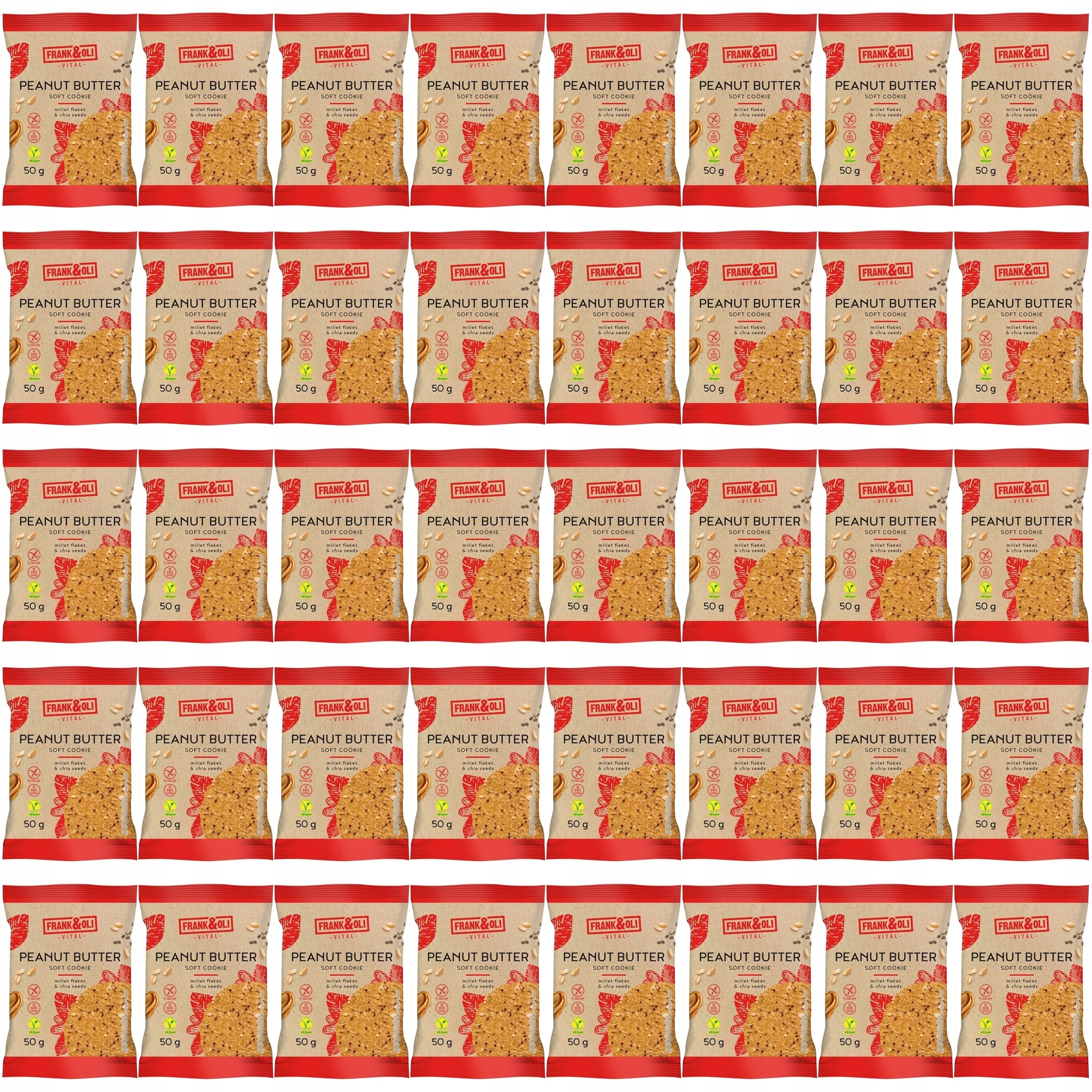 Zestaw ciasteczek Frank&Oli Ciasteczko jaglane z Pastą Orzechową i 40 szt.