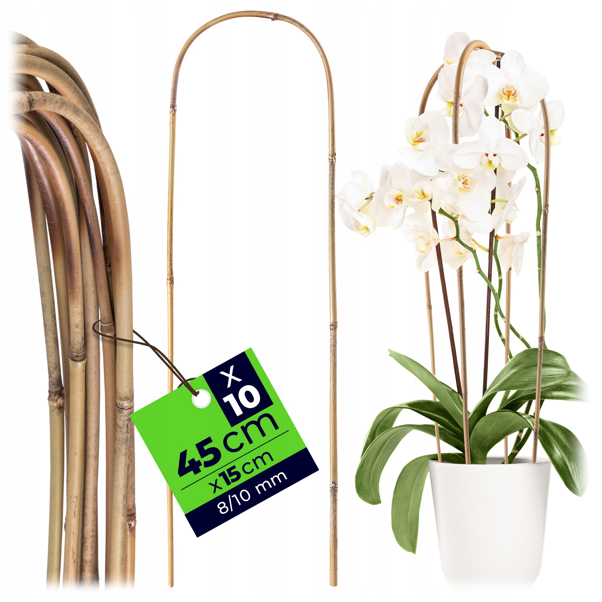 10 SZT PODPORA DO ROŚLIN BAMBUSOWA 45cm ŁUK KWIATÓW PNĄCZY PODPÓRKA PAŁĄK