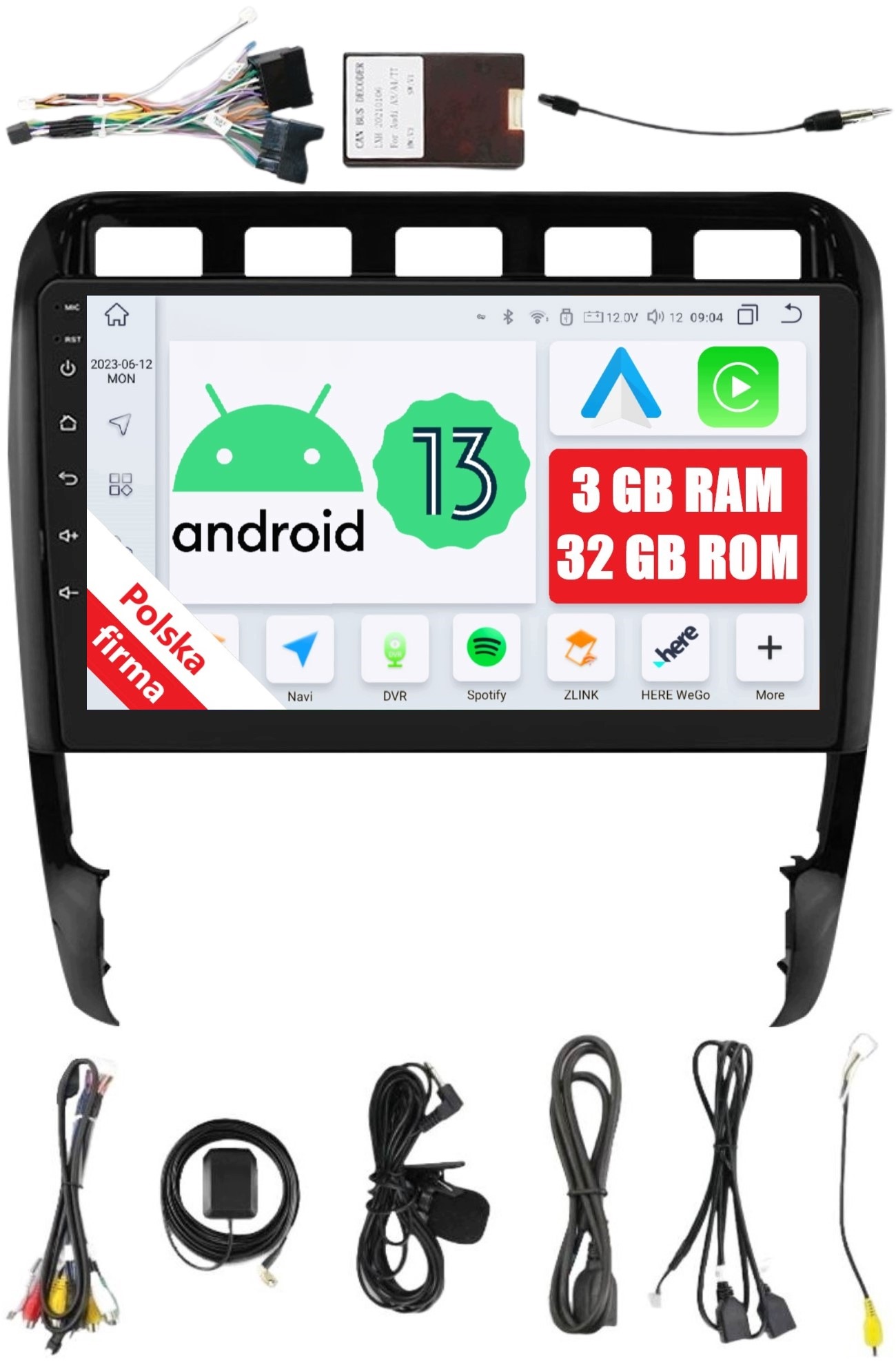 Radio 2DIN Nawigacja Android Porsche Cayenne 3/32 Gb Dsp Lte Carplay