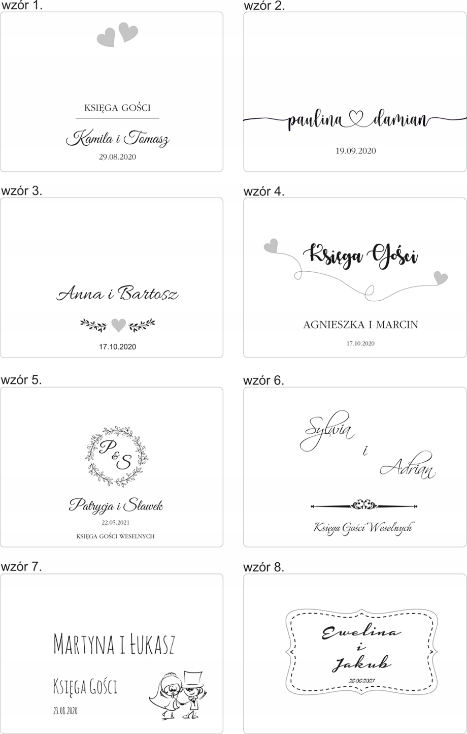 KSIĘGA GOŚCI WESELNYCH - IMIONA - GRUBE STRONY A4 Kolor dominujący inny