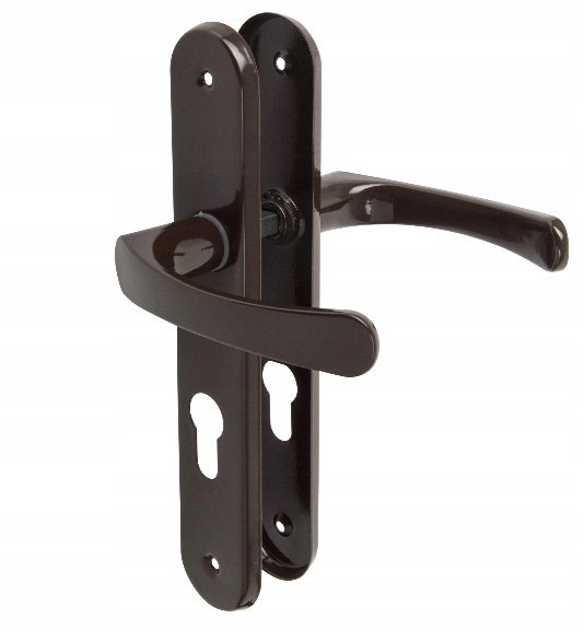 KLAMKA ALUMINIOWA MALOWANA 90 MM NA WKŁADKĘ BRĄZ