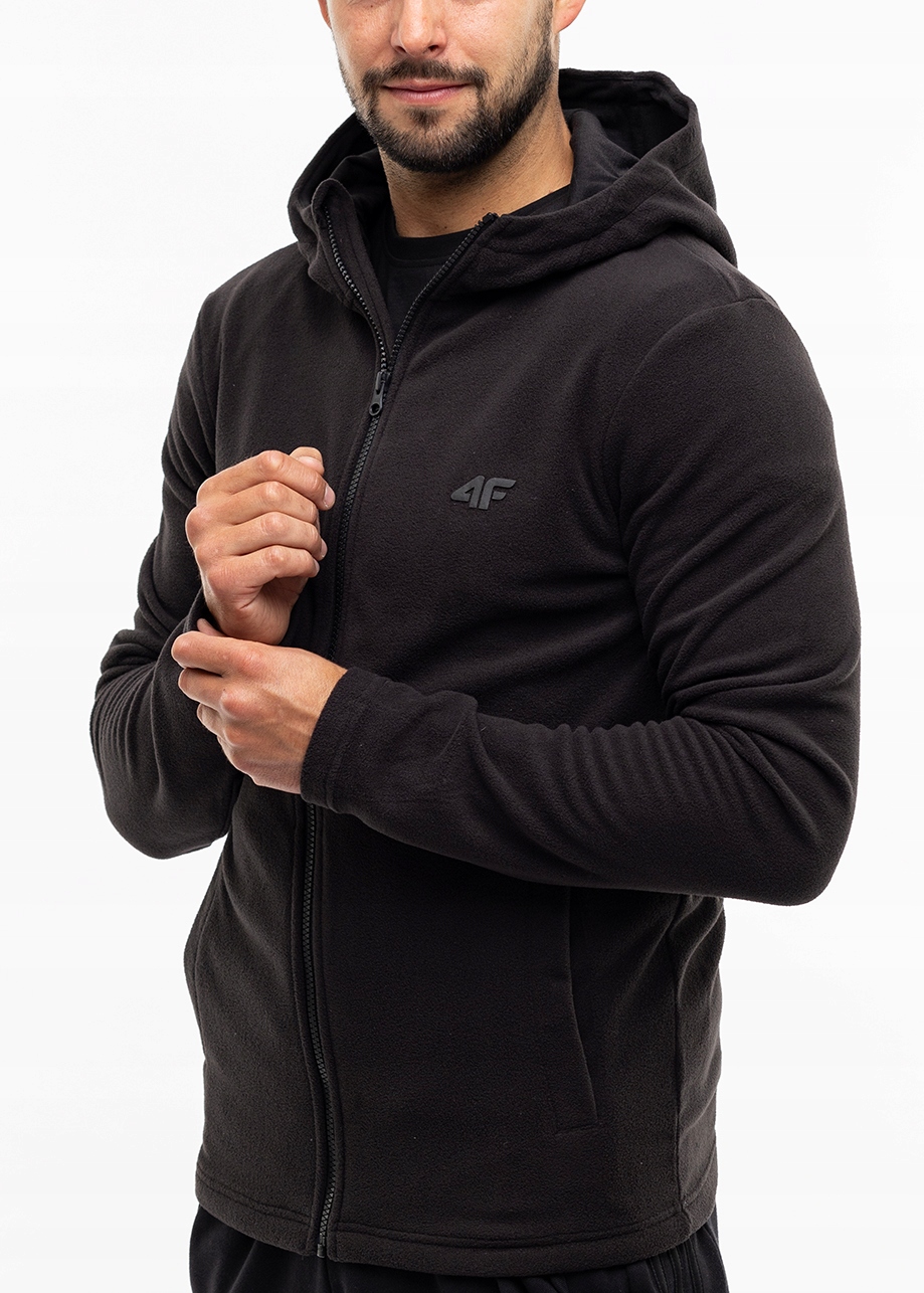 4F pánská mikina s kapucí fleecová rozepínací sportovní mikina vel M