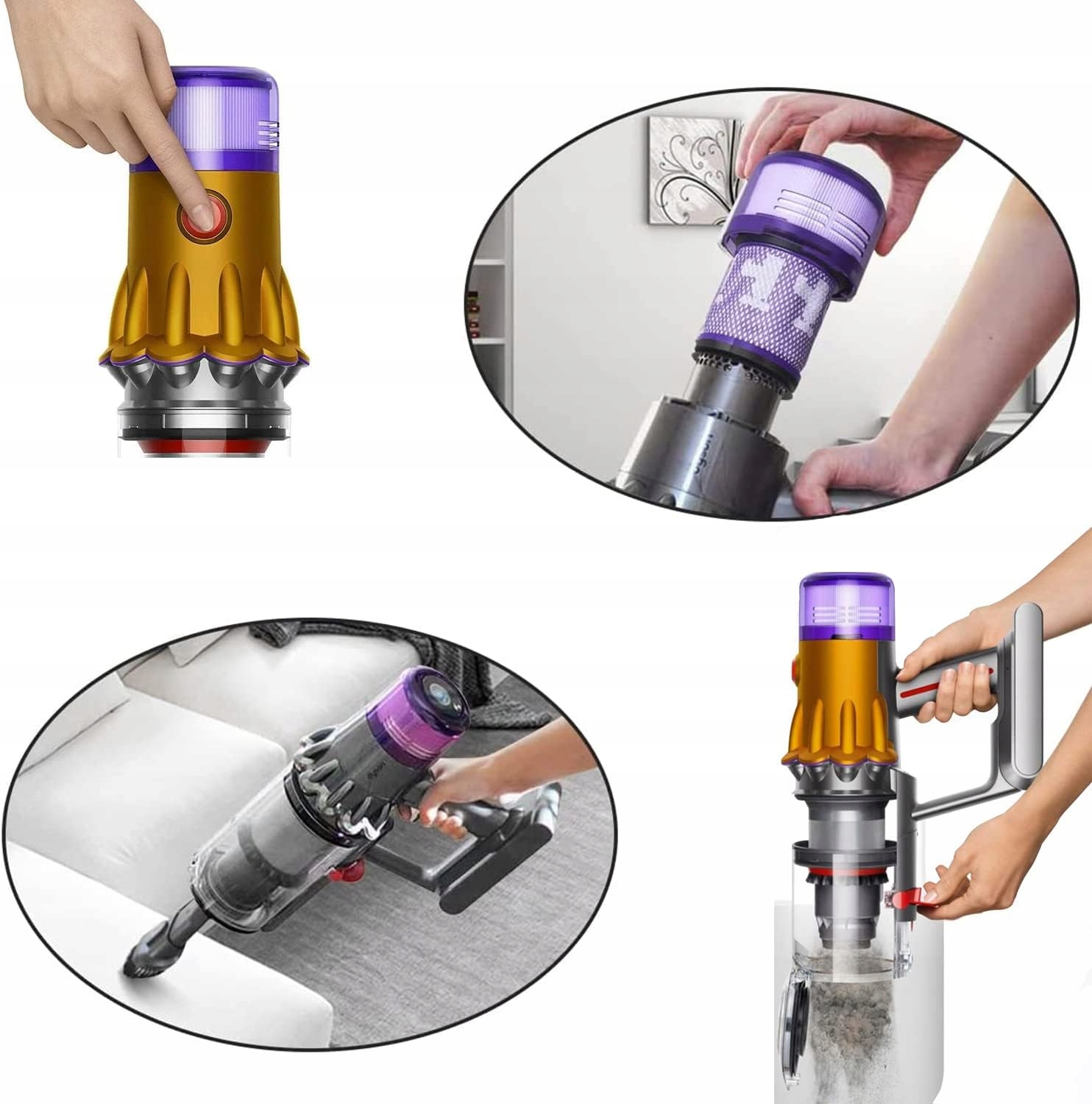 2 x Filtr zmywalny do odkurzacza Dyson V12 Absolute Detect SLIM Total Kod producenta V12