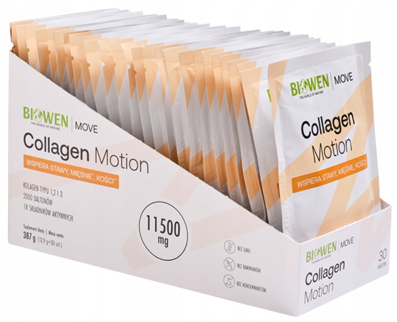Biowen Collagen Motion Kolagen w saszetkach Skóra Stawy Kości Włosy