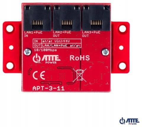 Atte APT-3-11 Switch PoE 3 portový 10/100Mbps, extender