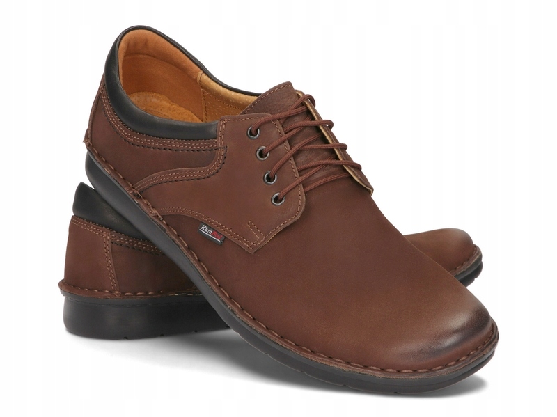 

Buty Męskie Zamszowe Tęgie Szyte 011 Brązowy 40