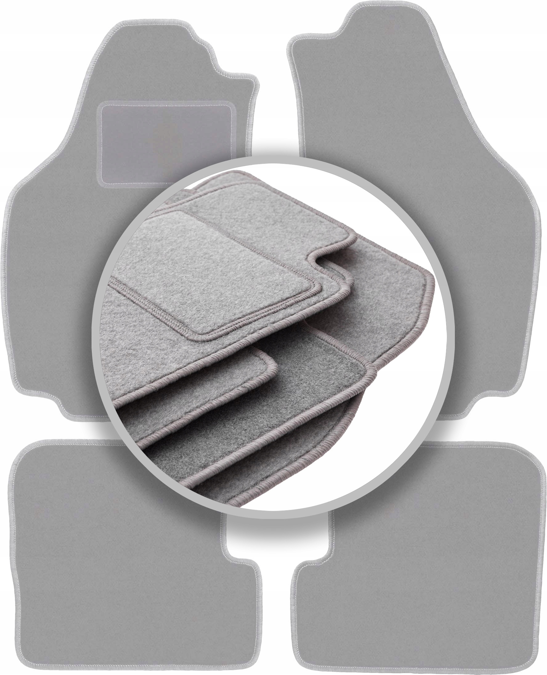 Velurové koberce Oslo šedé pro: Lancia Ypsilon II hatchback 2003-2011