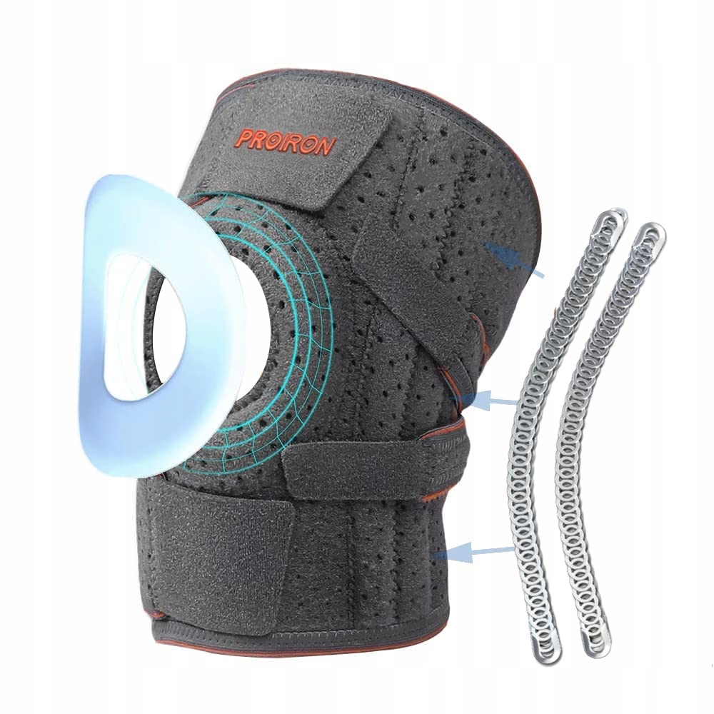 Proiron Stabilizator Kolana Scr Opaska Sportowa Szaro-Pomarańczowa