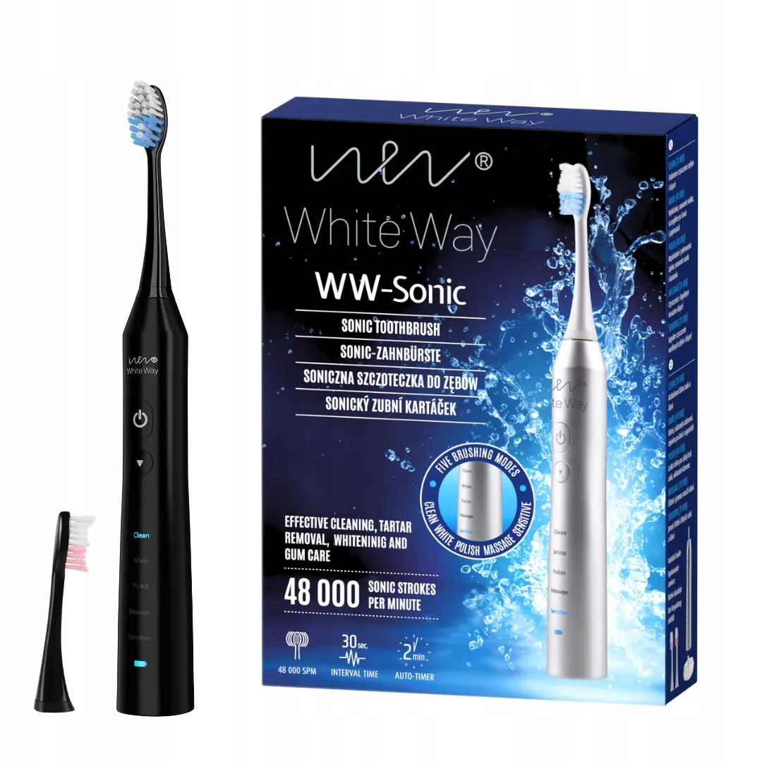 Szczoteczka soniczna do zębów WW-Sonic White Way Czarna