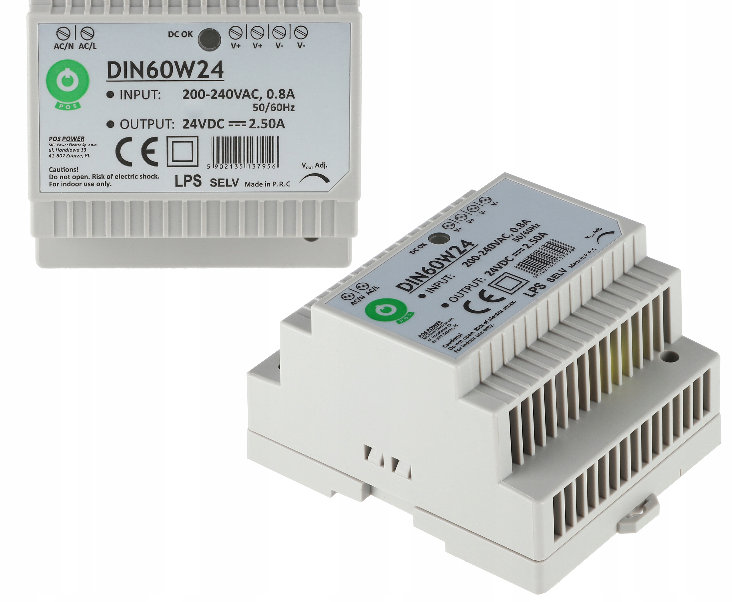 

Zasilacz Led Na Szynę Din Domofon Pos 5A 60W 24V