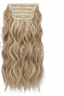 Příčesek dlouhé syntetické blond vlasy, 50 cm