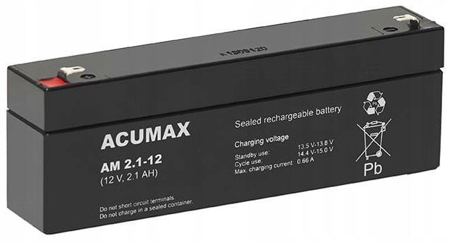 Akumulator Bateria Agm Vrla Agm Acumax Am 12V 2,1Ah AM2,1-12 AM2.1-12 2,1