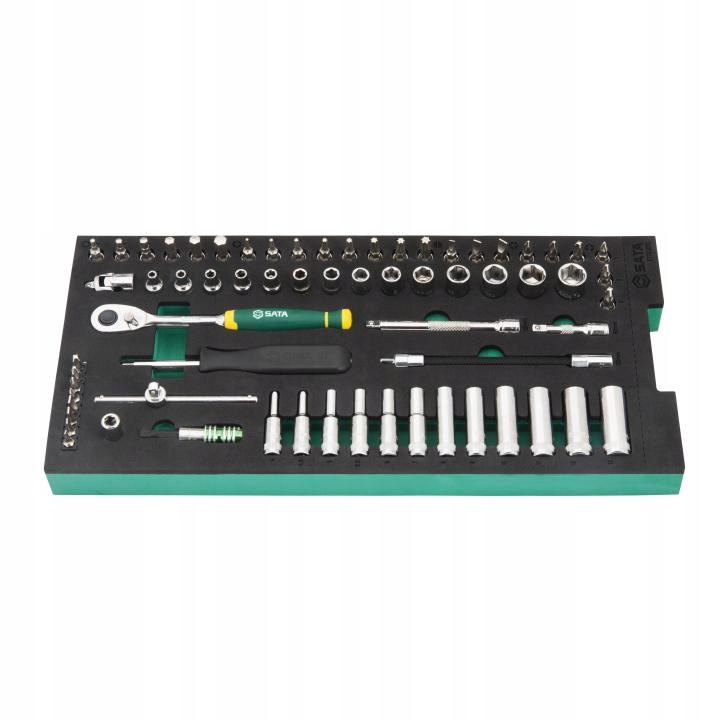 Sada 66 Nástavců Na Klíče Do Vozíku V Eva Pěnové Vložce 1/2" Sata ST09001G