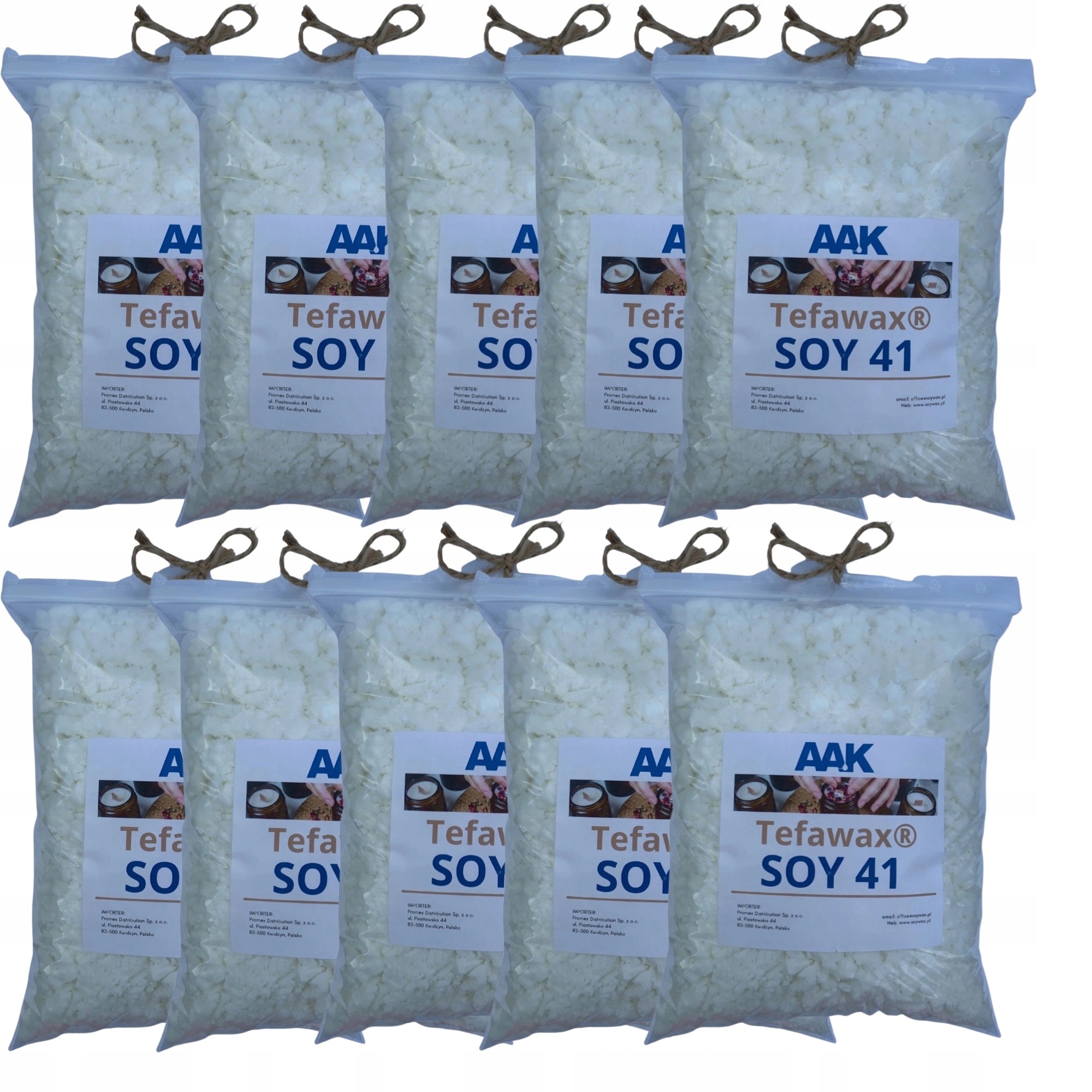 Sójový vosk Soy41 Aak na sviečky 100 % sója noGMO 10 kg