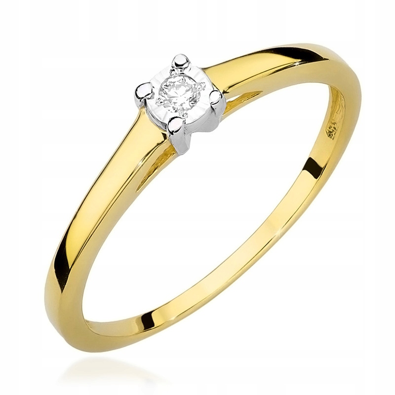 Krásný Zlatý Prstýnek p.585 s Briliantem 0,03 ct
