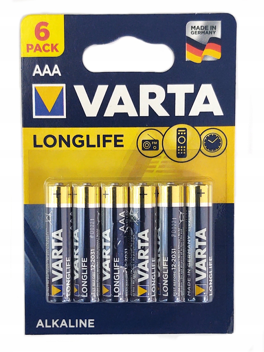 

Baterie paluszki Aaa Varta longlife 1,5V LR03 6 sz