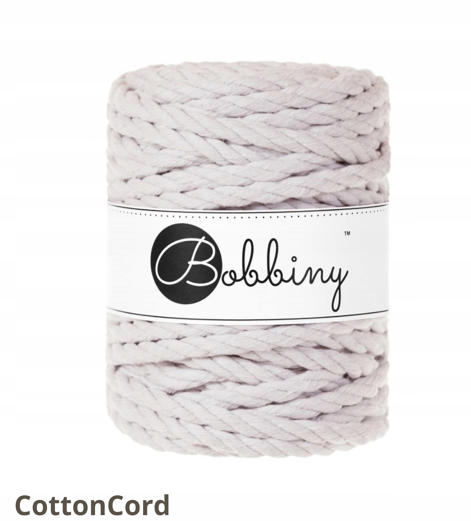 Bobbiny šňůra na macramé 3PLY trojitě kroucená 9 mm 30 m Měsíční