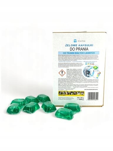 Levně Marba – Gelové kapsle na praní bílých a světlých tkanin 50 x 20 g