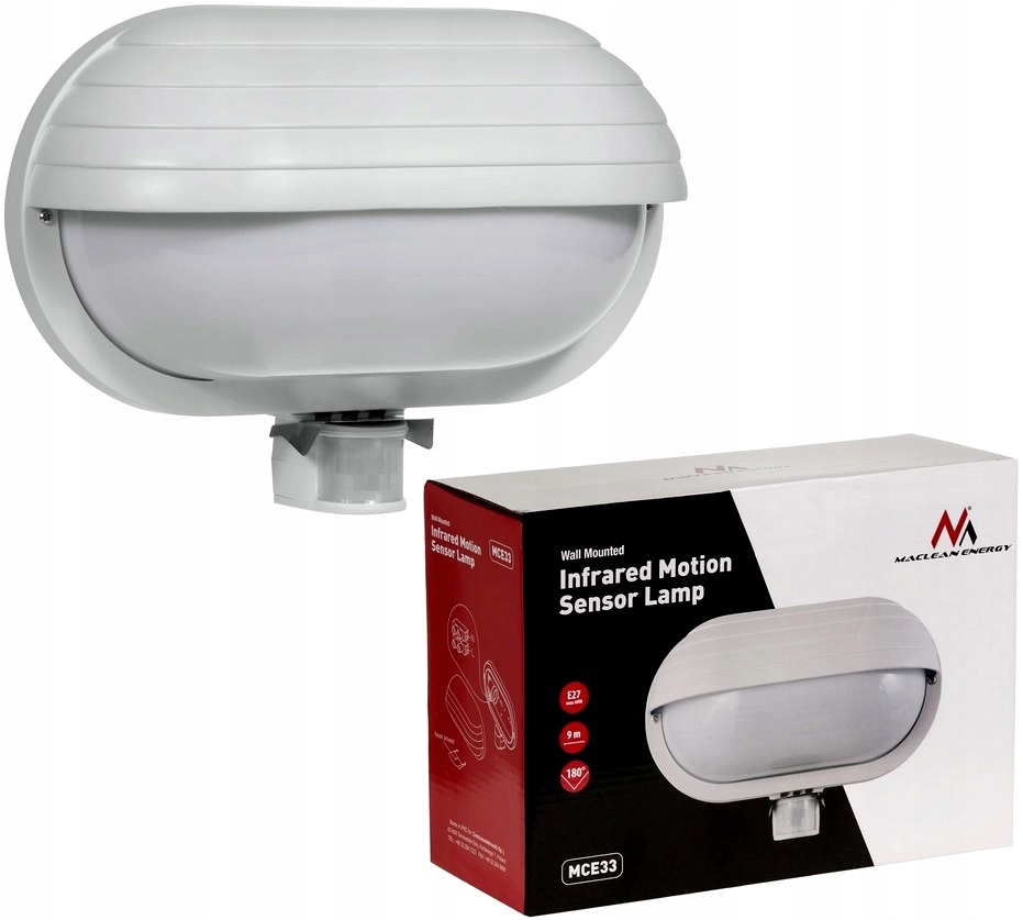 

Zewnętrzna lampa z czujnikiem ruchu na dom ścianę