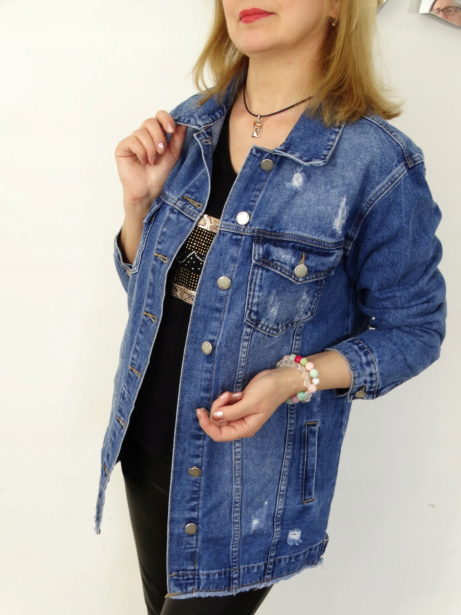 

Kurtka Jeans z Dziurami Katana Długa Luna 3XL 46