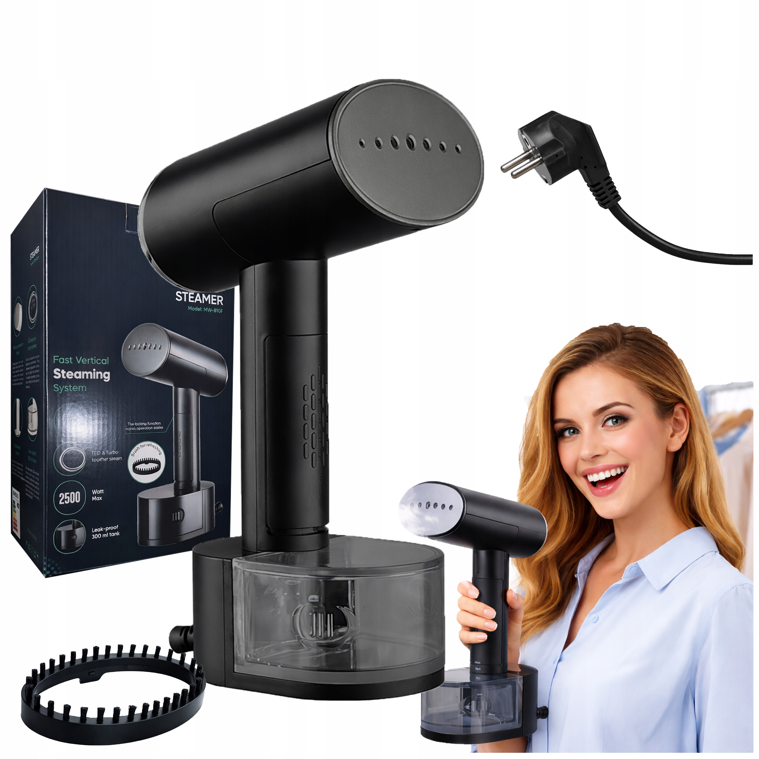 Parownica Do Ubrań Żelazko Steamer 2500W Mocna 45G/MIN Ceramiczna Stopa