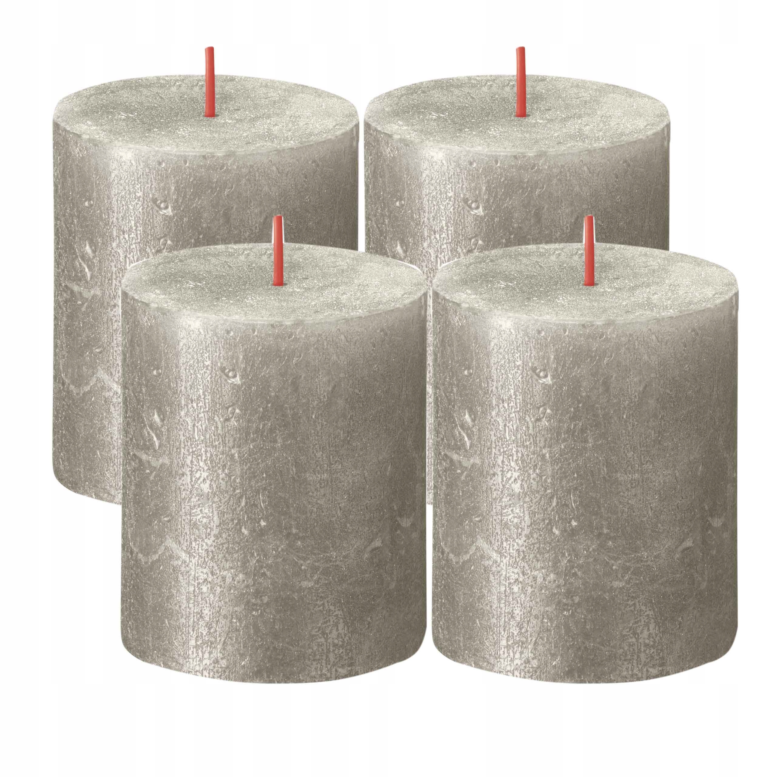 

Świeca walec rustic Shimmer szampański 8cm 4szt