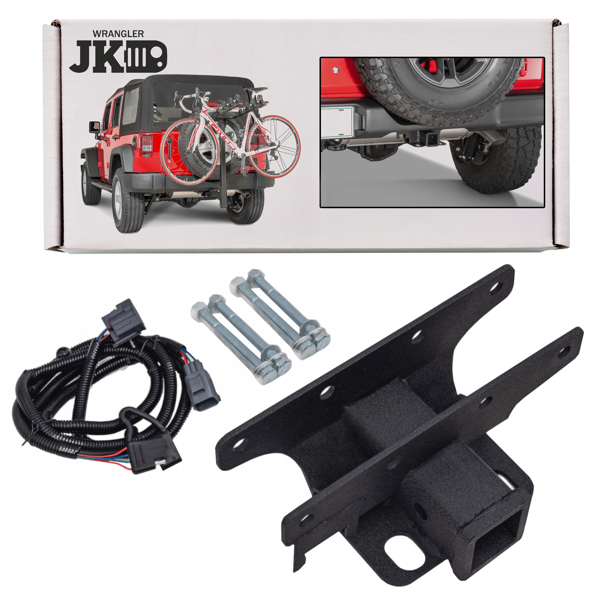 Držák Tažného Zařízení 2" S Elektroinstalací pro Jeep Wrangler Jk 2007-2018